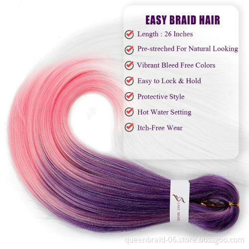 Hot Water Yaki Hair Set Pre-Stretched Large Packs Yaki Braid Synthetic Hair Easy Braid Extension Colored for African Hair Braids